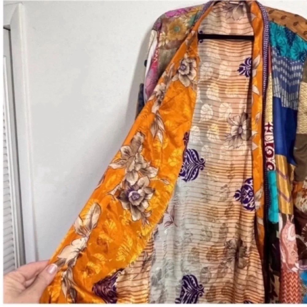 Colorful Patchwork Kimono Robe - Picture 6 of 8